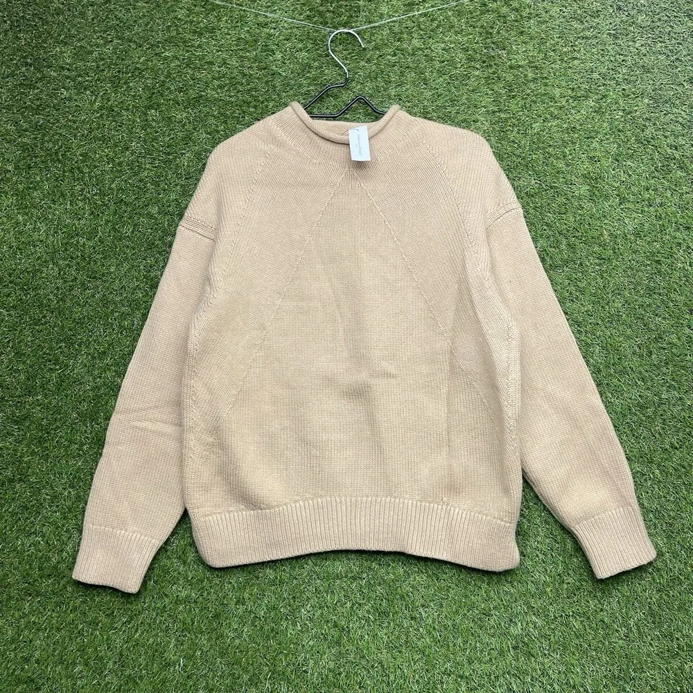 Banana Republic Wool Sweater Mens Medium Donegal Speckled Roll-Neck Beige NWT
